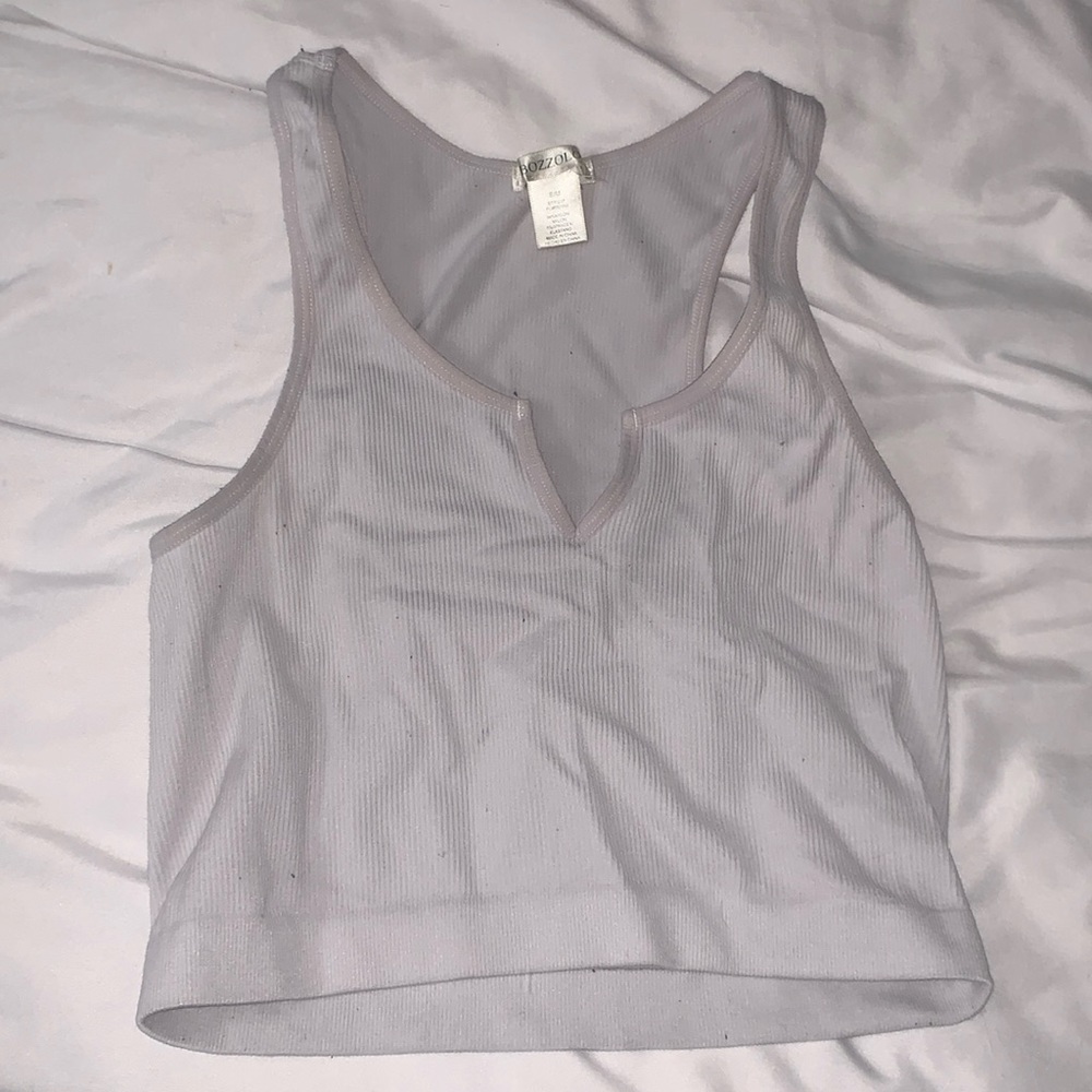 White V Cut Tank Top